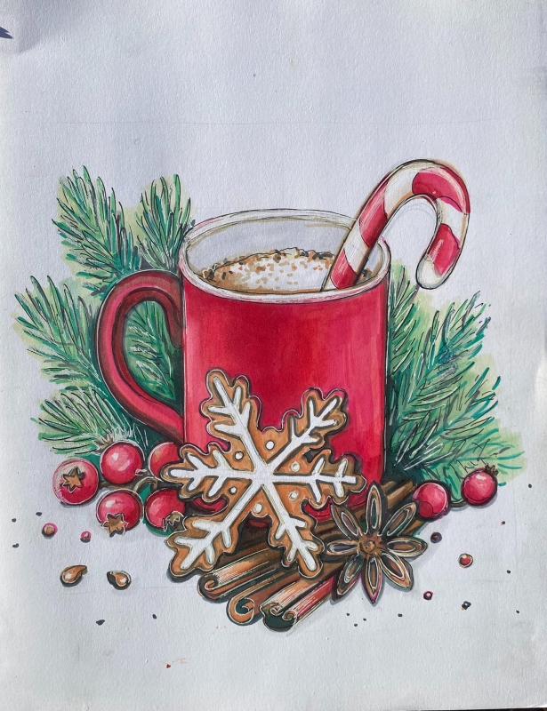 Santa's lunch by artist Anastasia Shimanskaya